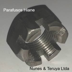 PORCA SEXTAVADA G2 CASTELO UNF 1/2 S/COROA CH 3/4 POLIDO - Imagem 2