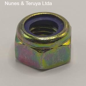 PORCA C.8 SEXTAVADA TRAVANTE MA 8 MM BAIXA CH 13 DIN 985 BICROMATIZADO CISER - Imagem 4