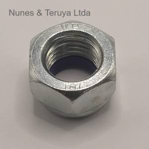 PORCA C.8 SEXTAVADA TRAVANTE MA 8 MM BAIXA CH 13 DIN 985 ZINCADO BRANCO CISER - Imagem 3