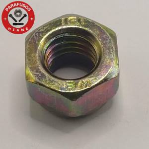 PORCA C.8 SEXTAVADA TRAVANTE MA 10 MM BAIXA CH 17 DIN 985 BICROMATIZADO CISER - Imagem 5